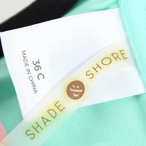 Shade and Shore Teal Blue & Black Bikini Top - 34C - Picture 7 of 8